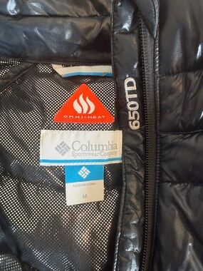 Columbia Black Quilted Lightweight Puffer Jacket 650TD